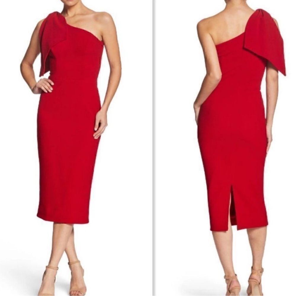 Dress The Population Red One Shoulder Midi
Dress(Size Small)